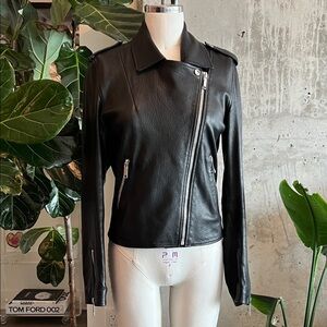 LTH JKT Elegant Black Leather Moto Jacket